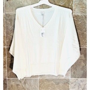 A New Day Women’s Lightweight Sweater Cream V Neck Knit Top Plus Size 2X New